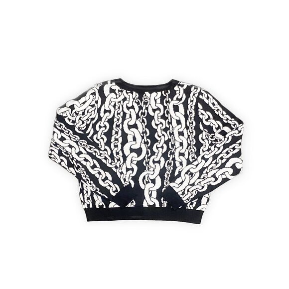 S - MONKL White Chains Graphic Sweater - Picture 2 of 4
